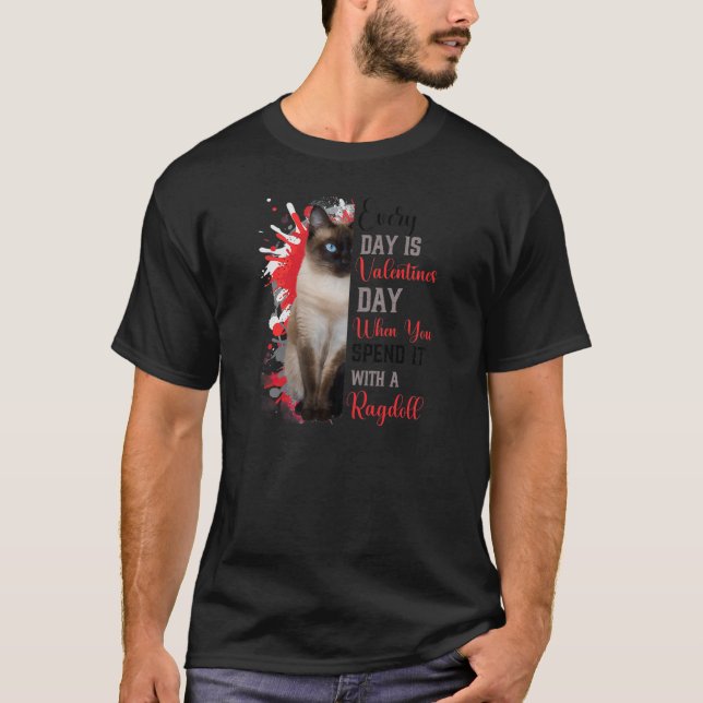 Womens Valentines Day Ragdoll Cat Mama Mother Funn T-Shirt (Front)