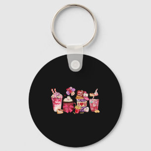 Womens Valentines Day Shirt Valentine Coffee T Shi Key Ring