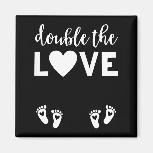 Womens Valentines Day Twin Pregnancy Announcemen V Magnet