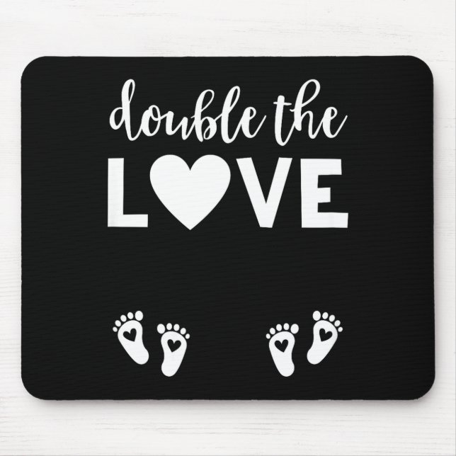 Womens Valentines Day Twin Pregnancy Announcemen V Mouse Mat (Front)