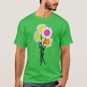 Womens Valentines Mothers Day Pickleball Flower Bo T-Shirt
