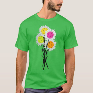 Womens Valentines Mothers Day Pickleball Flower Bo T-Shirt
