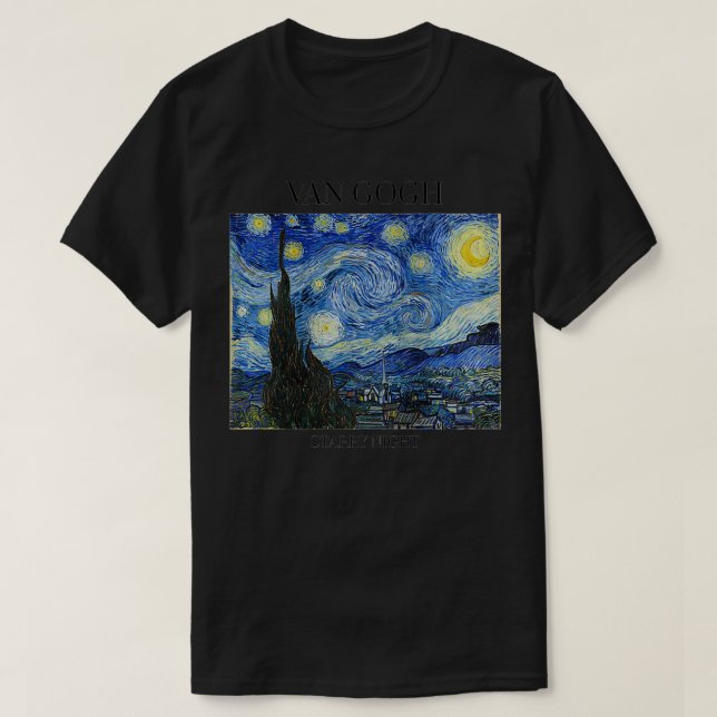 Womens Van Gogh Starry Night Impressionist Art Vin T-Shirt (Design Front)