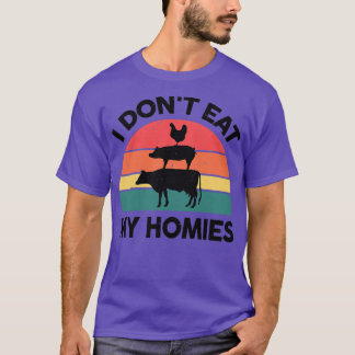 Womens Vegan I Don't Eat My Homies Animal Rights V T-Shirt