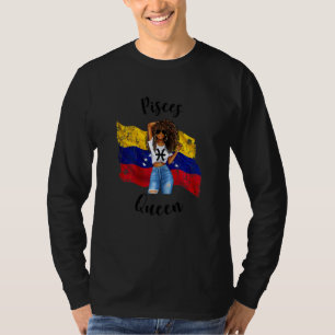 Womens Venezuelan Pisces Queen Afro African Zodiac T-Shirt