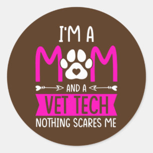 Womens Vet Tech Mum Veterinarian Vet Tech  Classic Round Sticker