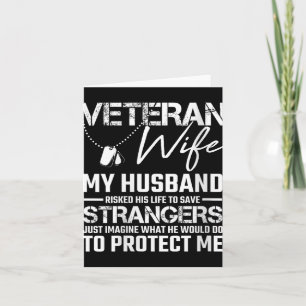 Womens Veteran Wife Army Husband Soldier Saying Co Card