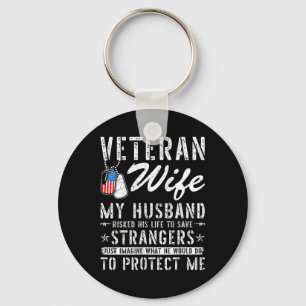 Womens Veteran Wife Us Veteran Army Husband Soldie Key Ring