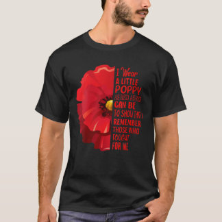 Womens Veterans Day Lest We Forget Red Poppy Flowe T-Shirt