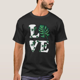 Womens Vining Monstera Love Plant Plant T-Shirt