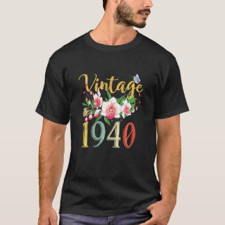 Womens Vintage 1940 Orchid 81st Birthday Awesome S T-Shirt