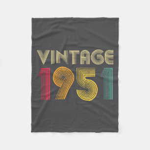 Women's Vintage 1951 75th Birthday 75 Years Old Re Fleece Blanket