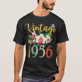 Womens Vintage 1956 Orchid Funny 66th Birthday Awe T-Shirt
