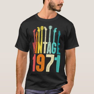 Womens Vintage 1971 Guitar Birthday Funny Guitaris T-Shirt