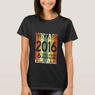 Womens Vintage 2016 6 Years Of Being Awesome 6th B T-Shirt