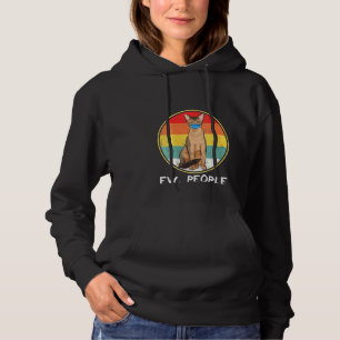 Womens Vintage Abyssinian Ew People Cat Wearing Fa Hoodie