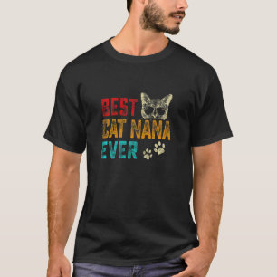 Womens Vintage Best Cat Nana Ever Family Pet Kitte T-Shirt