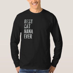 Womens Vintage Best Cat Nana Ever Mother Day T-Shirt