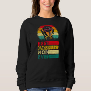 Womens Vintage Best Dachshund Dad Ever Father's Da Sweatshirt