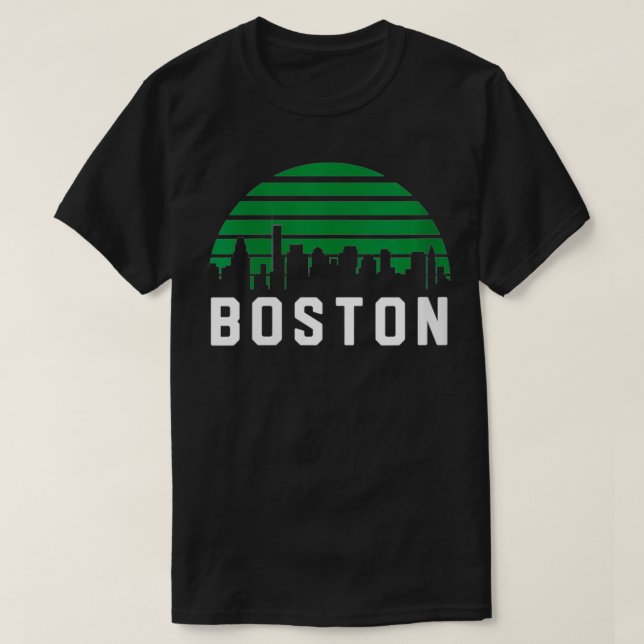 Womens Vintage Boston Massachusetts Cityscape Retr T-Shirt (Design Front)