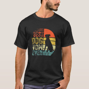 Womens Vintage Boxer Best Dog Mum Ever Mother's Da T-Shirt