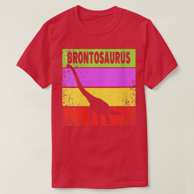 Womens Vintage Brontosaurus Retro Dinosaur VNeck  T-Shirt (Design Front)