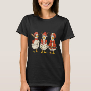 Womens Vintage Christmas Baseball Goose Merry Chri T-Shirt