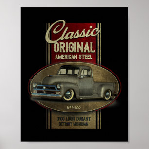 Womens Vintage Clic Original American Old Pickup T Poster