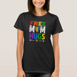 Womens Vintage Distressed Free Mom Hugs LGBT Pride T-Shirt