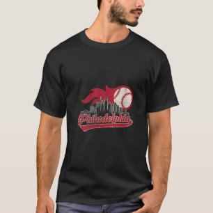 Womens Vintage Distressed Philly Baseball Lovers V T-Shirt