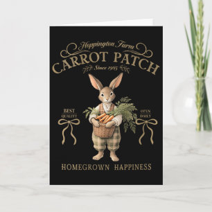 Womens Vintage Easter Rabbit Carrot Patch Bunny Fa Card