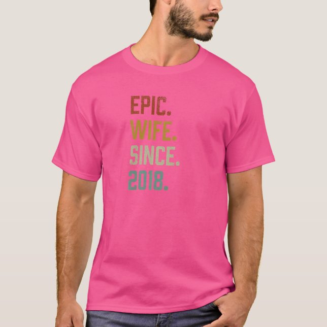 Womens Vintage Epic Wife Since 2018 T-Shirt (Front)
