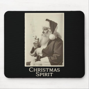 Womens Vintage Funny Smoking Santa Claus Christmas Mouse Mat