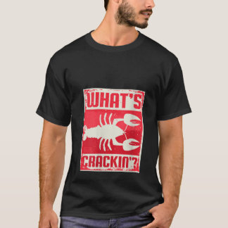 Womens Vintage Funny What s Crackin Lobster Dad Jo T-Shirt