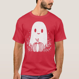 Womens Vintage Ghost Autumn Fall Halloween T-Shirt
