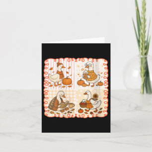 Womens Vintage Goose Pumpkin Season Autumn Fall Le Card