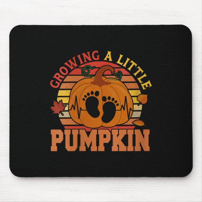 Womens Vintage Growing Little Thanksgiving Pumpkin Mouse Mat (Front)