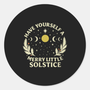 Womens Vintage Have Yourself A Merry Little-solsti Classic Round Sticker