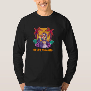 Womens Vintage Hello Summer Beach Day Essential T-Shirt
