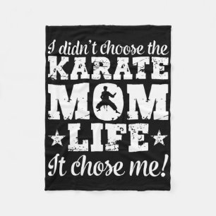 Womens Vintage I Didn't Choose The Karate Mum Life Fleece Blanket