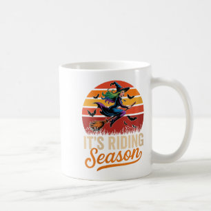 Womens Vintage It's Riding Funny Season Halloween  Coffee Mug