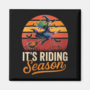 Womens Vintage It's Riding Funny Season Halloween  Magnet