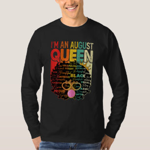 Womens Vintage Melanin Afro August Queen Black His T-Shirt