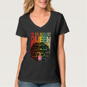 Womens Vintage Melanin Afro August Queen Black His T-Shirt