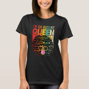 Womens Vintage Melanin Afro August Queen Black His T-Shirt