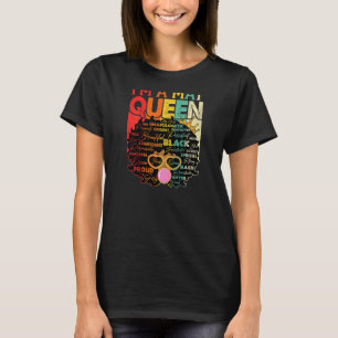 Womens Vintage Melanin Afro May Queen Black Histo T-Shirt