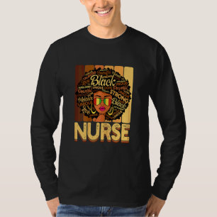 Womens Vintage Melanin Afro Nurse Queen Black Hist T-Shirt