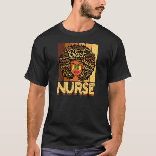 Womens Vintage Melanin Afro Nurse Queen Black Hist T-Shirt