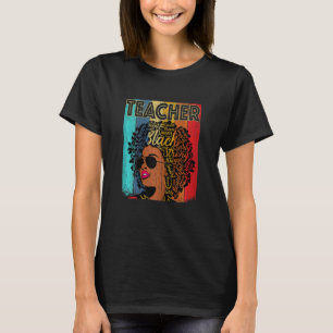 Womens Vintage Melanin Afro Teacher Queen Black Hi T-Shirt
