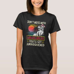 Womens Vintage Mimisaurus Retro Dinosaurs Mother' T-Shirt